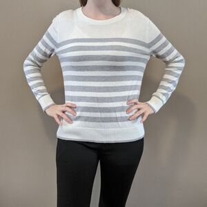 White/Gray Striped Sweater